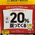 大田区ペイペイポイント２０％戻ってくるキャンペーン　～８／３１まで